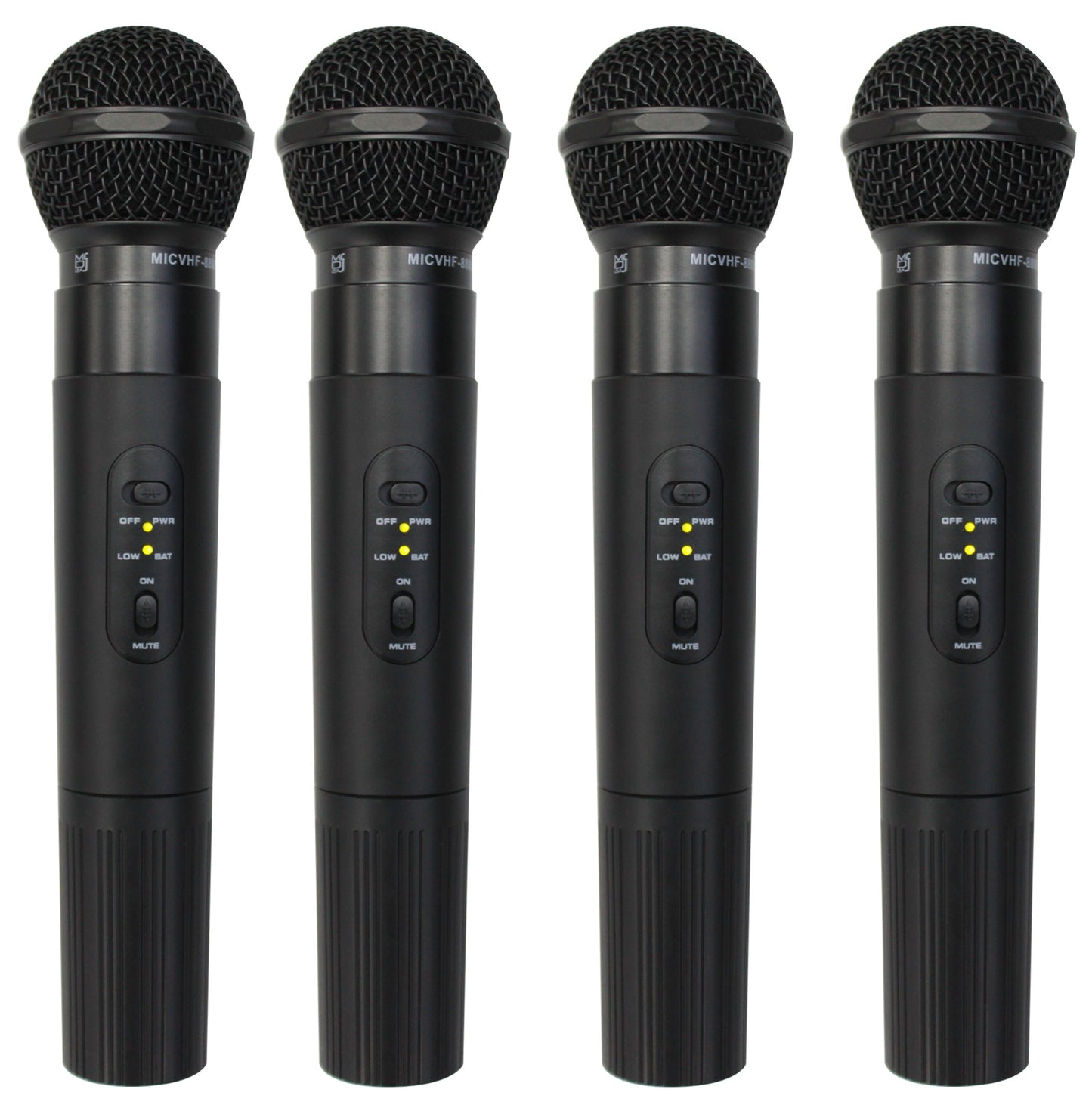 MR DJ MICVHF8800 4 Channel Professional PA/DJ/KTV/Karaoke VHF Handheld Wireless Microphone System with Digital Receiver