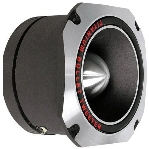 MR DJ HDT1000S 4-Inch Titanium Bullet High Compression Car Speaker Tweeters Ferrite Magnet Chrome