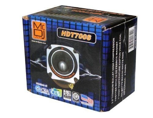 Mr. Dj HDT700S 3.5-Inch Titanium Bullet High Compression Car Audio Tweeters for Car, Van, ATV, UTV, Marine, Boat, Motorcycle, Motorsports, and Competition