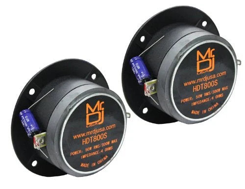 Mr. Dj USA HDT800S Pair 4-Inch Aluminum Bullet Titanium Horn Tweeter Driver (Chrome)