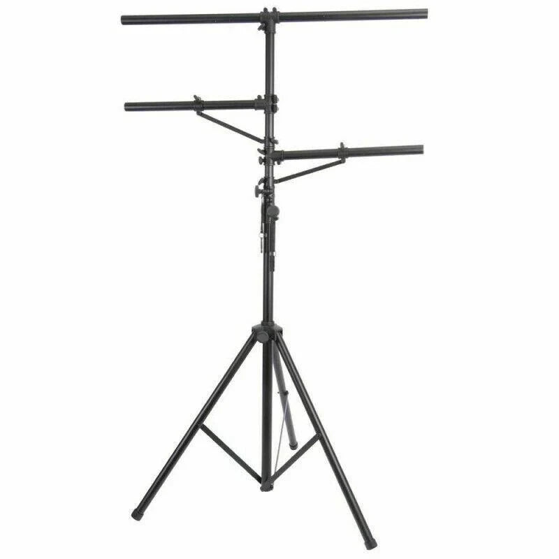 MR DJ LS-360 Heavy-Duty Portable DJ Light Stand w/ Two Fixture Arms & T-Bar