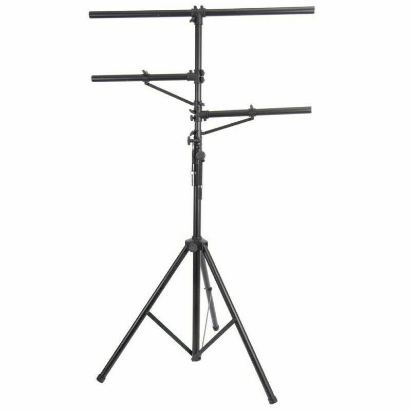 MR DJ Heavy Duty DJ Portable Light Stand w/ Two Fixture Arms & T-Bar