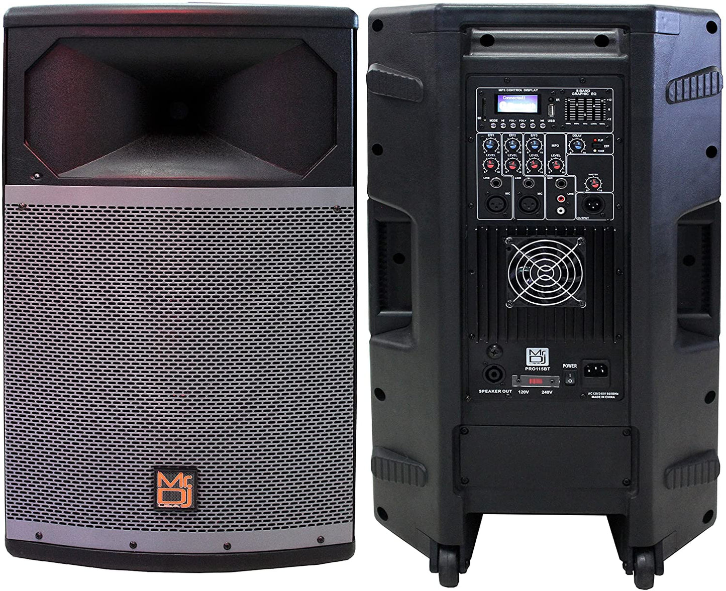 MR DJ PRO115BT PRO PA DJ 15" 2-Way Powered/Active Live Sound Loudspeaker