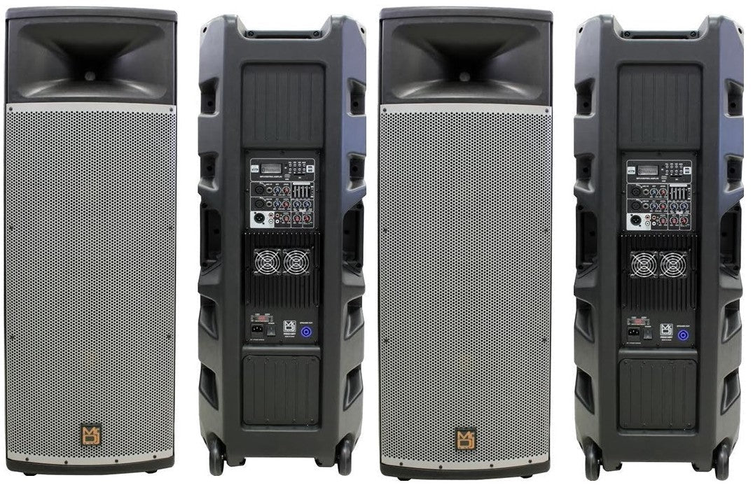 2 MR DJ PRO215BT PA DJ Dual 15" Full-Range Powered/Active Multipurpose Loudspeaker