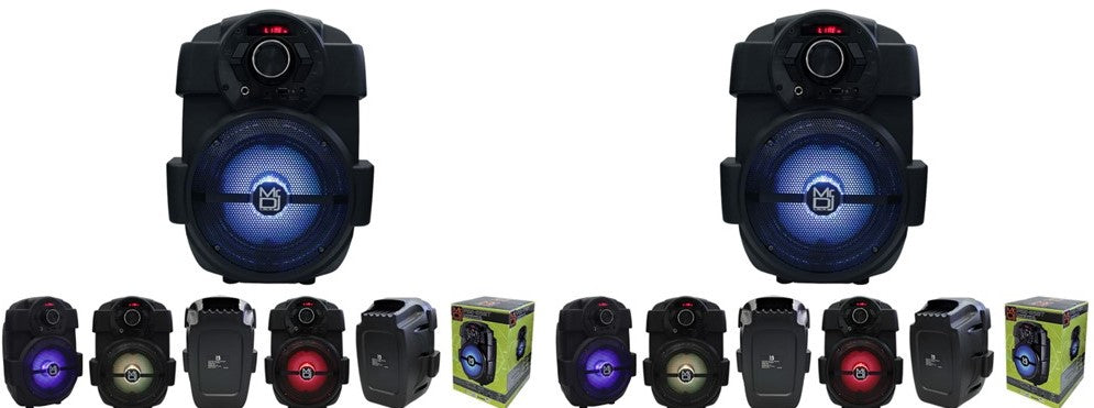 2 MR DJ PSE65BT Bluetooth Speaker 6.5" Portable Active Speaker with Rechargeable Battery Party Speaker with Bluetooth 1000 Watts P.M.P.O