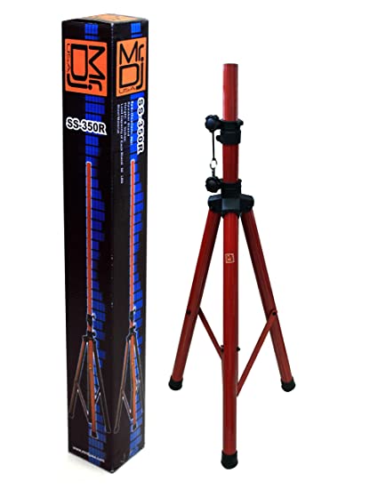 MR DJ SS350R Universal Red Folding Tripod PRO PA DJ On Stage Speaker Stand