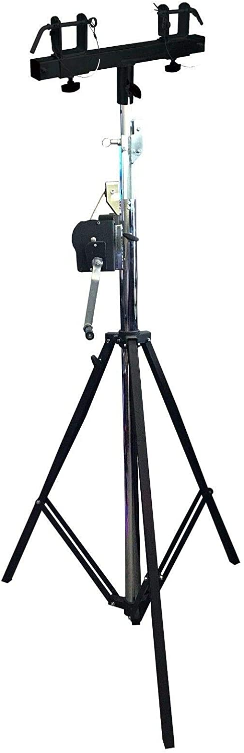MR DJ ST200 & SBC260 Crank Light Stand Pro Lighting 10 Foot Crank Light Stand & Black Square Truss T-Bar Adapter