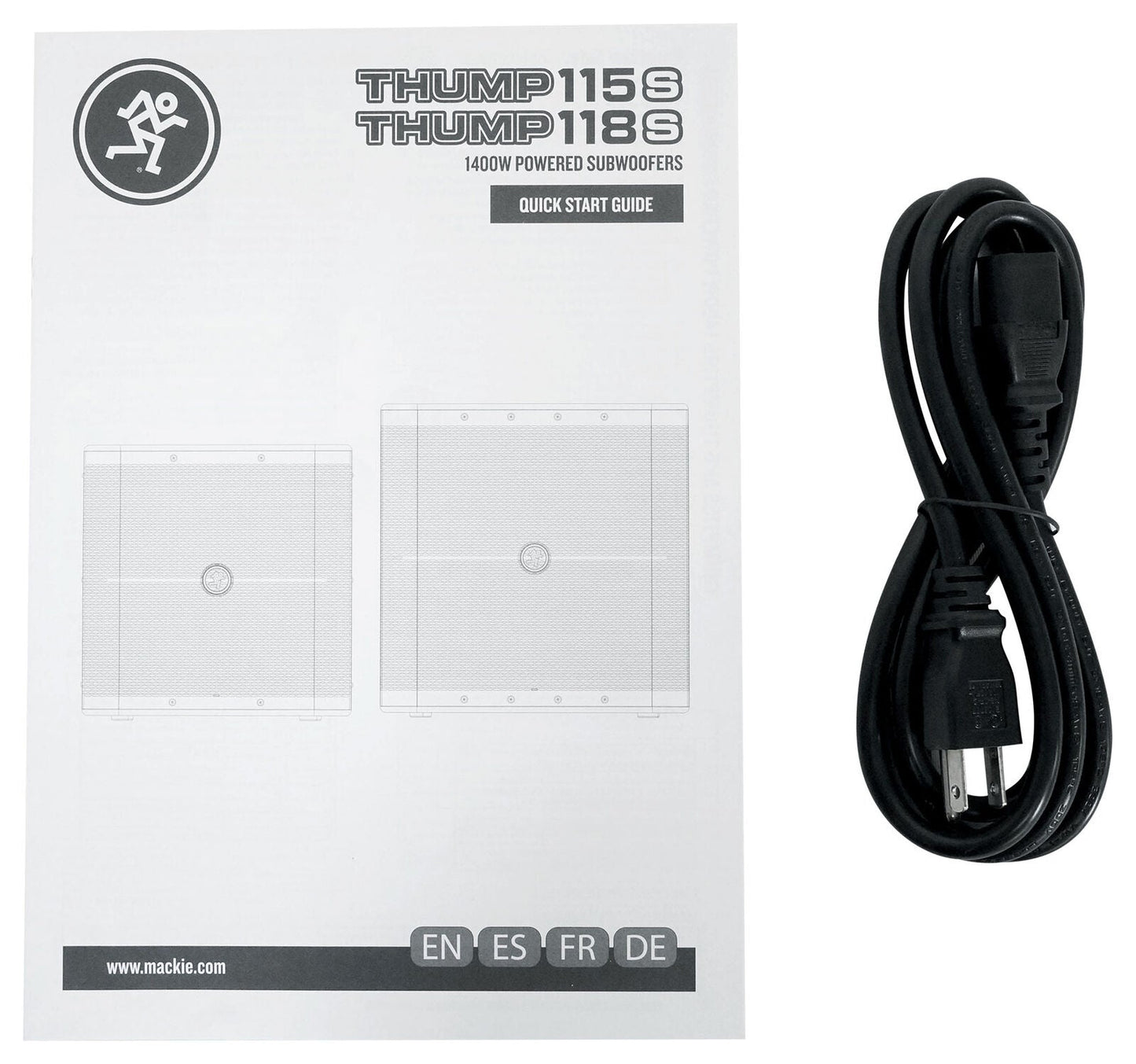 Mackie Thump118S 1400 Watt 18-inch Powered Subwoofer + 2 MR DJ Cables