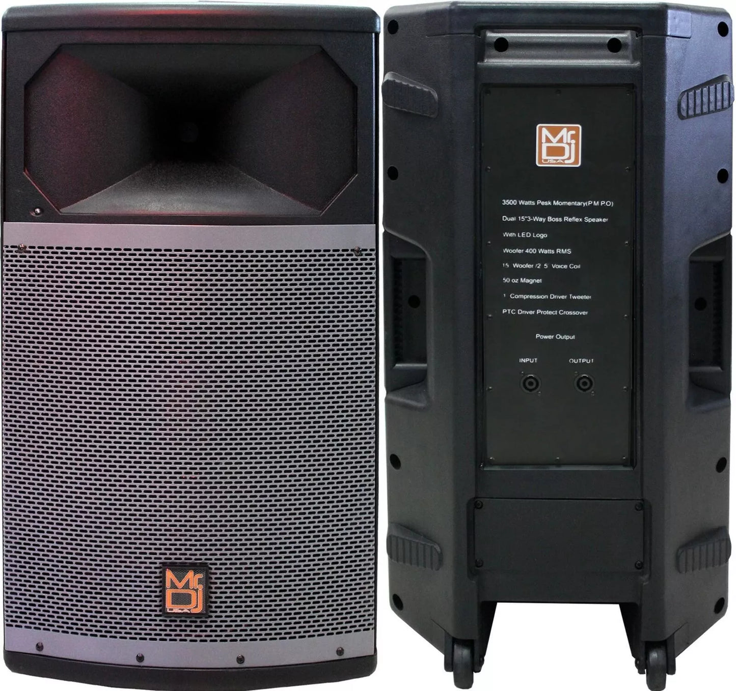 2 MR DJ PRO115S PA DJ Passive Speaker Professional PRO PA DJ 15" 2-Way Full-Range Passive DJ PA Multipurpose Live Sound Loudspeaker