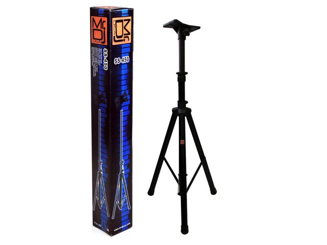 MR DJ SS450B Speaker Stand Universal Black Heavy Duty Tripod PRO PA DJ Home On Stage Folding Speaker Stand Mount Holder with Mounting Plate