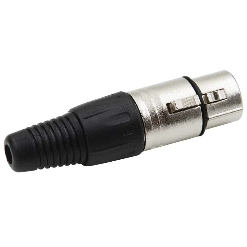 MR DJ XLRFH4 4 3-Pin XLR Female Connector Heads for Audio Microphone & DMX Cable Applications