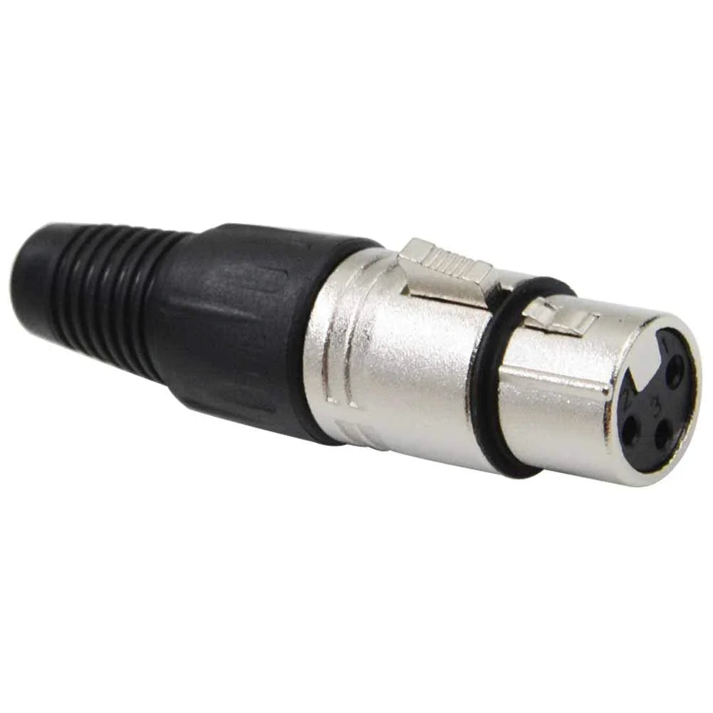 MR DJ XLRFH4 4 3-Pin XLR Female Connector Heads for Audio Microphone & DMX Cable Applications