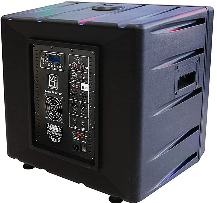 MR DJ PRO-SUB15BT <br/>15-Inch 5400W Active Self-Powered PA DJ Subwoofer with Bluetooth USB/SD/FM and 2 Speaker Output