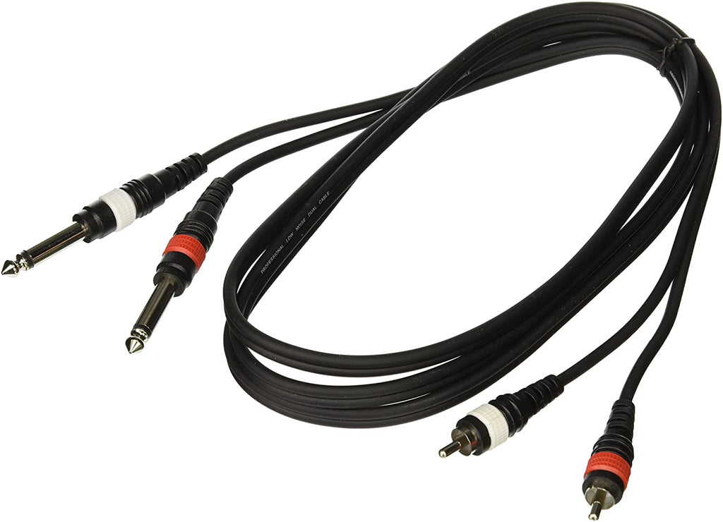 MR DJ CQSDR12<BR/> Dual 1/4 Inch To RCA Cable 12'