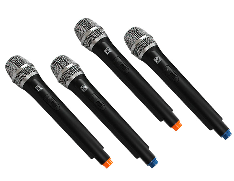 MR DJ MICVHF8500 4 Channel Professional PA/DJ/KTV/Karaoke VHF Handheld Wireless Microphone System with Digital Receiver