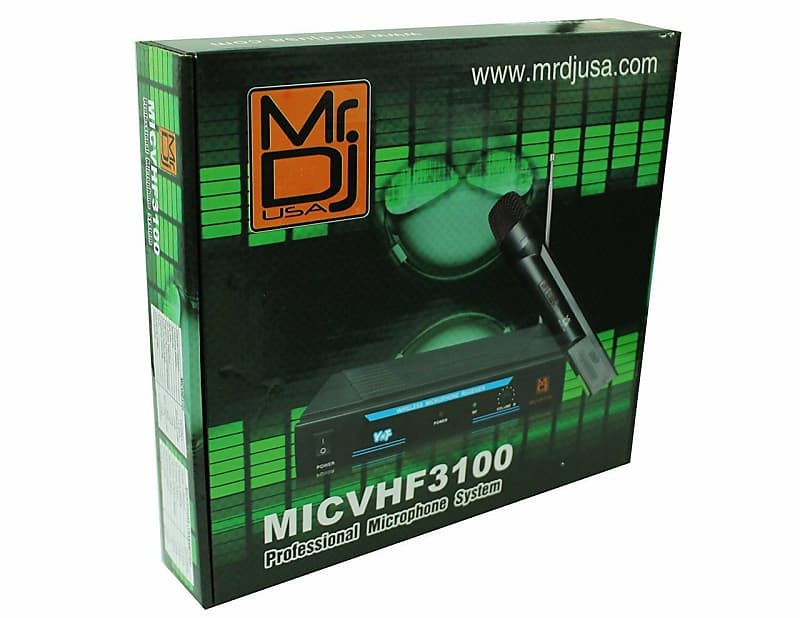 Mr. Dj MIC-VHF3100 <br>Professional Wireless Dual-Channel design Microphone System