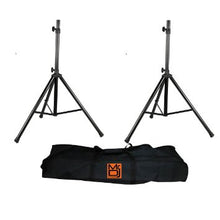 Load image into Gallery viewer, MR DJ SS650PKG Speaker Stand with Road Carrying Bag &lt;br/&gt; Universal Black Heavy Duty Folding Tripod PRO PA DJ Home On Stage Speaker Stand Mount Holder with Road Carrying Bag