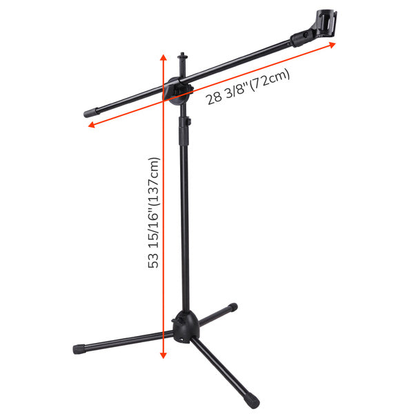 Mr. Dj MS600PKG Universal Adjustable Tripod Microphone Stand<br>2 Microphone Stands Adjustable Boom Stage with Mic Holder Clips & Carry Bag