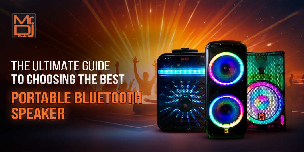 Colorful portable Bluetooth speakers showcased in a vibrant setting, representing the ultimate guide to choosing the best portable Bluetooth speaker.