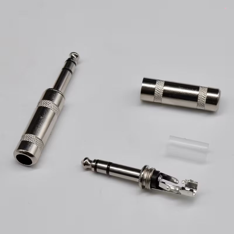 MR DJ QMHS2 Stereo 1/4" 6.35mm Male Audio Plug Connectors 2 Pack