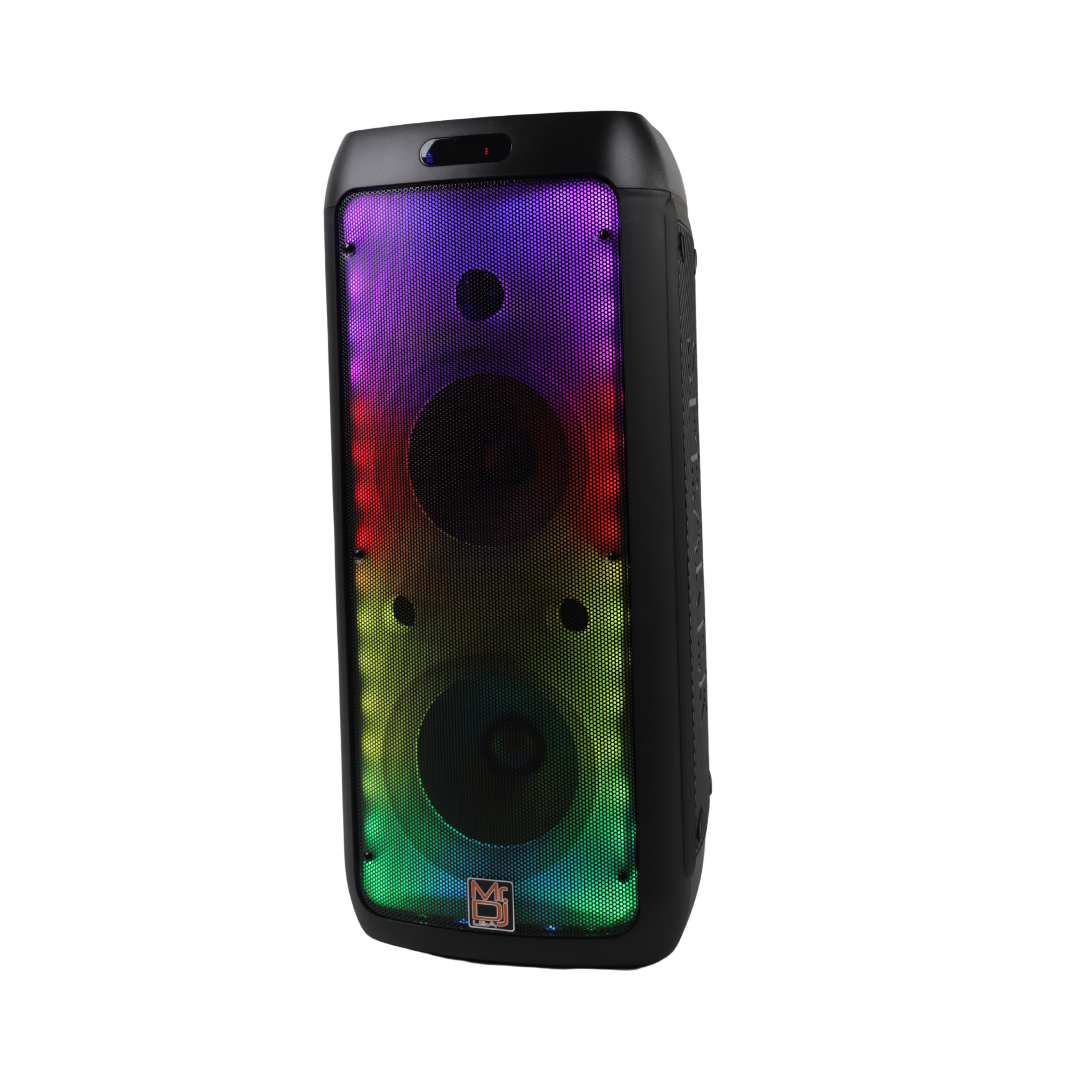 MR DJ FLAME3200 8" X 2 Rechargeable Portable Bluetooth Karaoke Speaker with Party Flame Lights Microphone TWS USB FM Radio