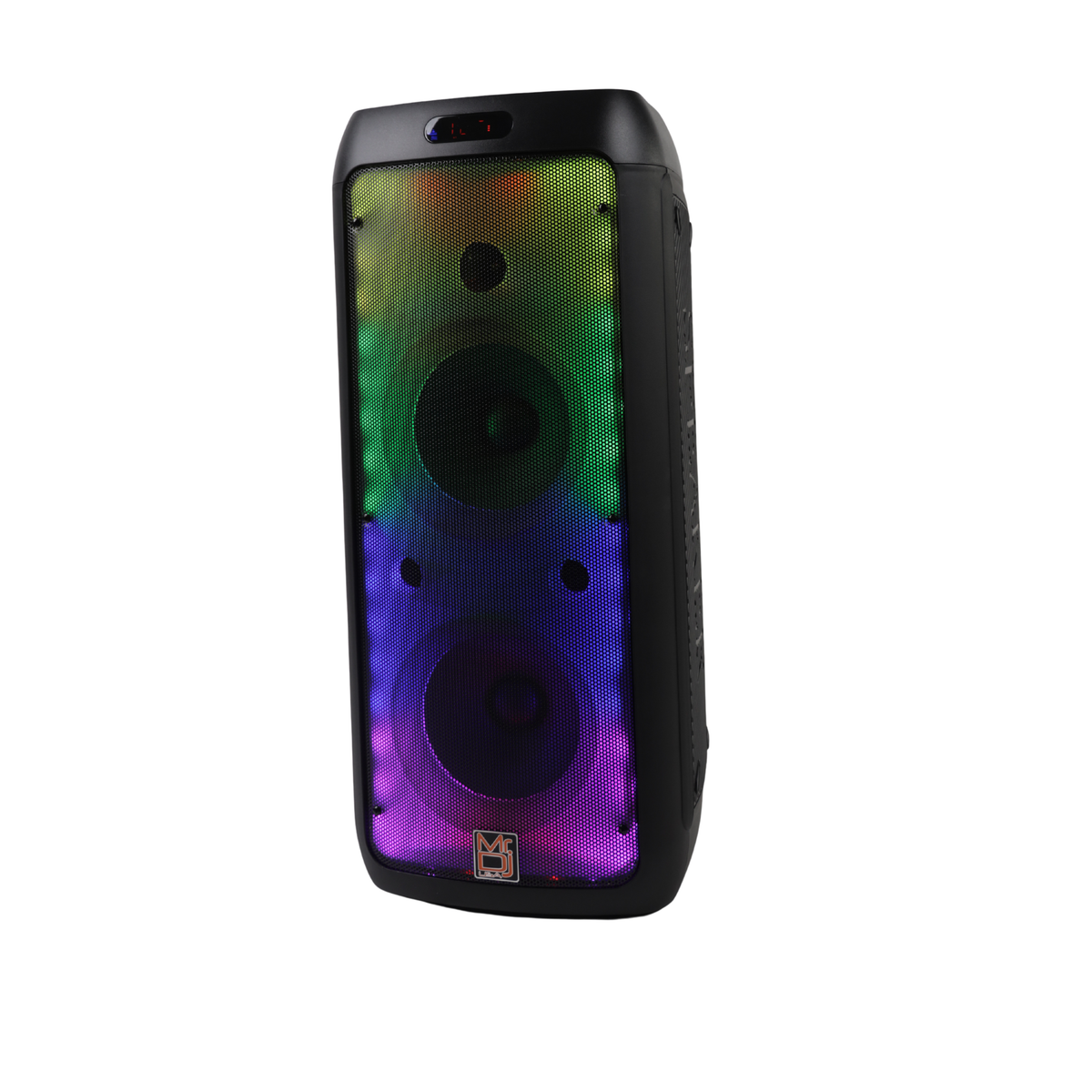 MR DJ FLAME3200 8" X 2 Rechargeable Portable Bluetooth Karaoke Speaker with Party Flame Lights Microphone TWS USB FM Radio