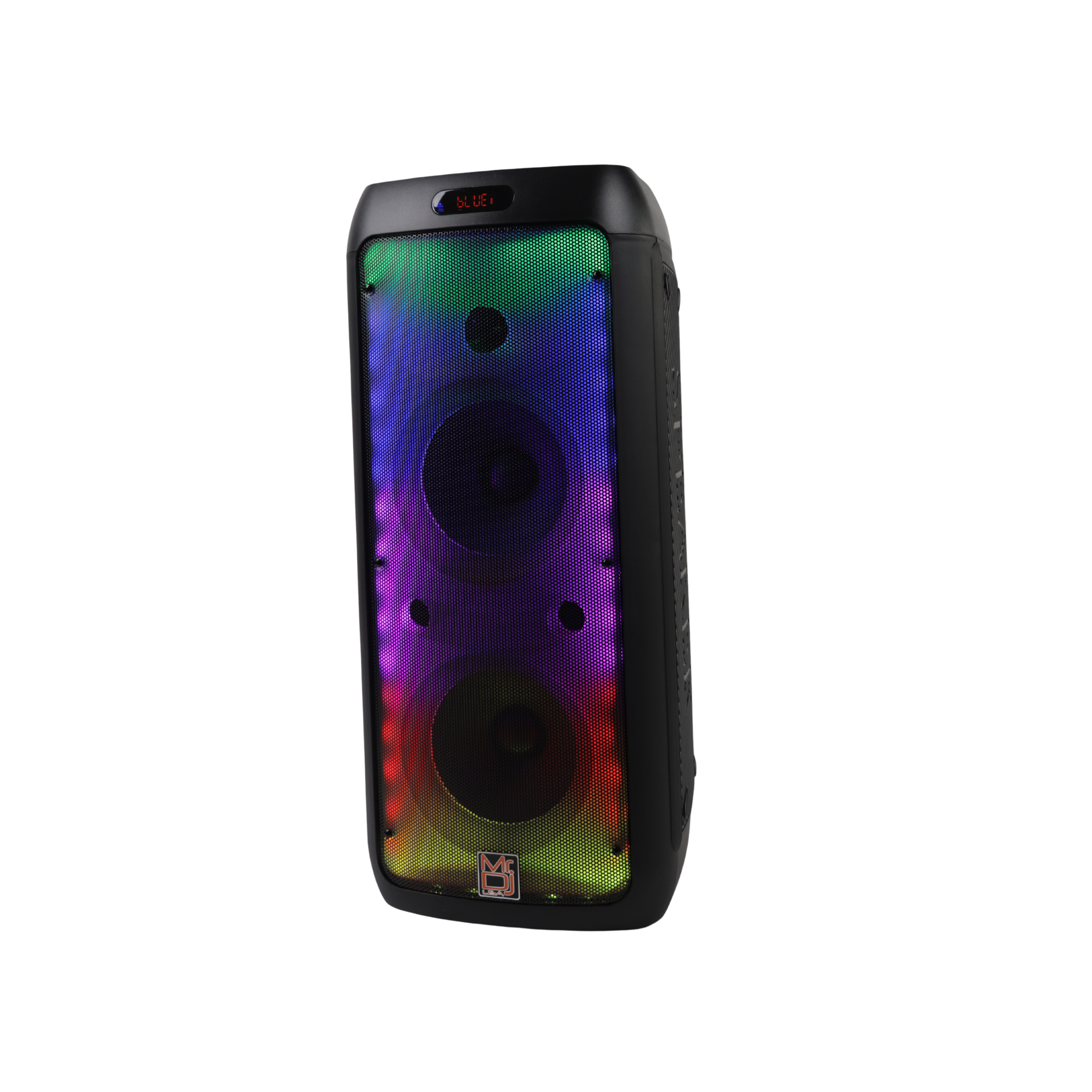 MR DJ FLAME3200 8" X 2 Rechargeable Portable Bluetooth Karaoke Speaker with Party Flame Lights Microphone TWS USB FM Radio
