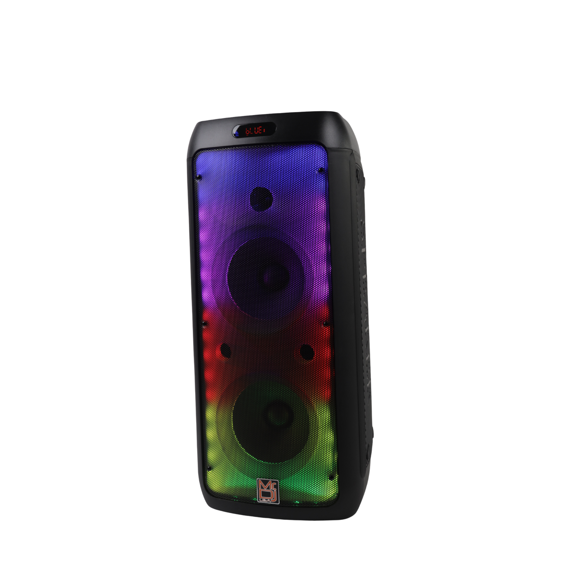 MR DJ FLAME3200 8" X 2 Rechargeable Portable Bluetooth Karaoke Speaker with Party Flame Lights Microphone TWS USB FM Radio