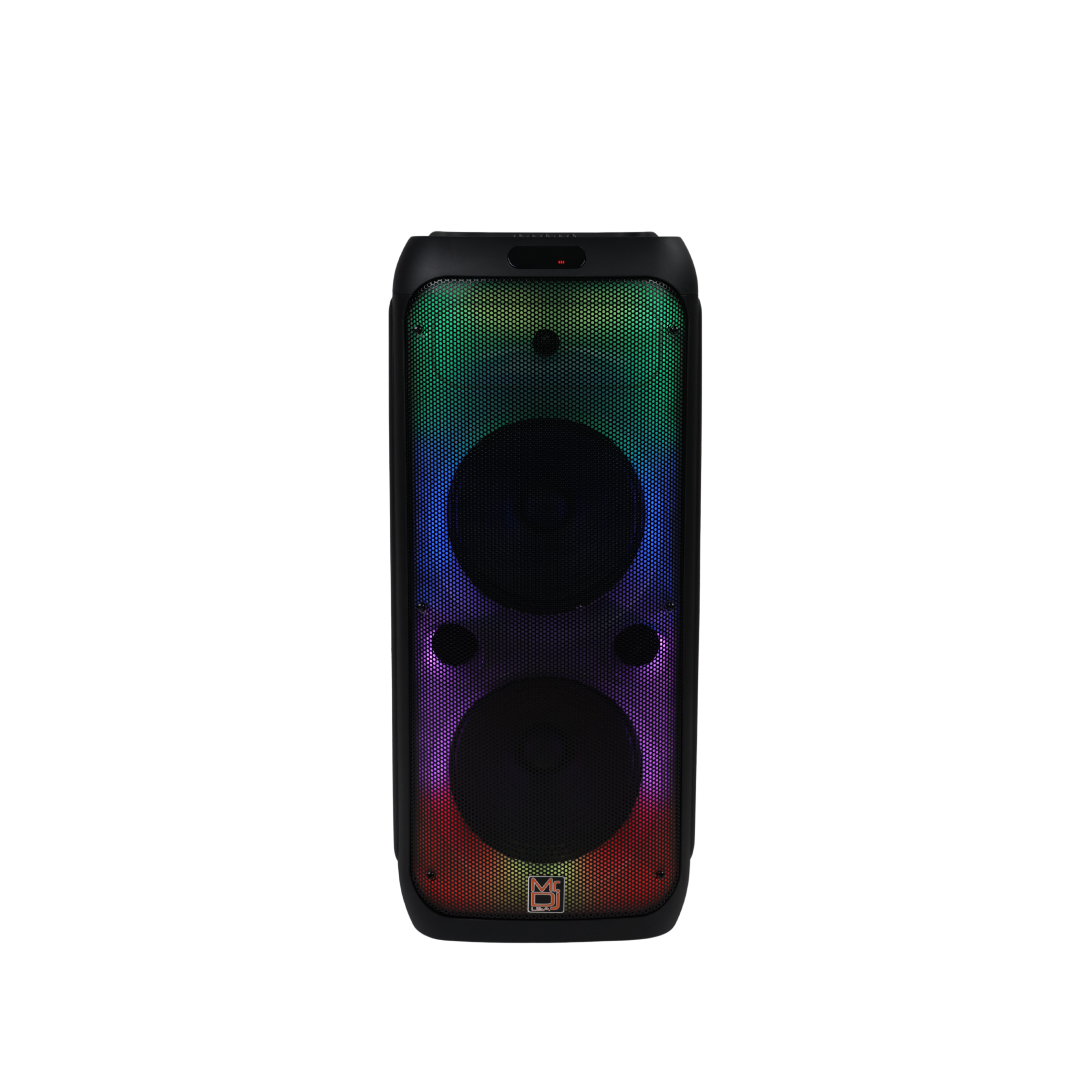 MR DJ FLAME4200 10" X 2 Rechargeable Portable Bluetooth Karaoke Speaker with Party Flame Lights Microphone TWS USB FM Radio