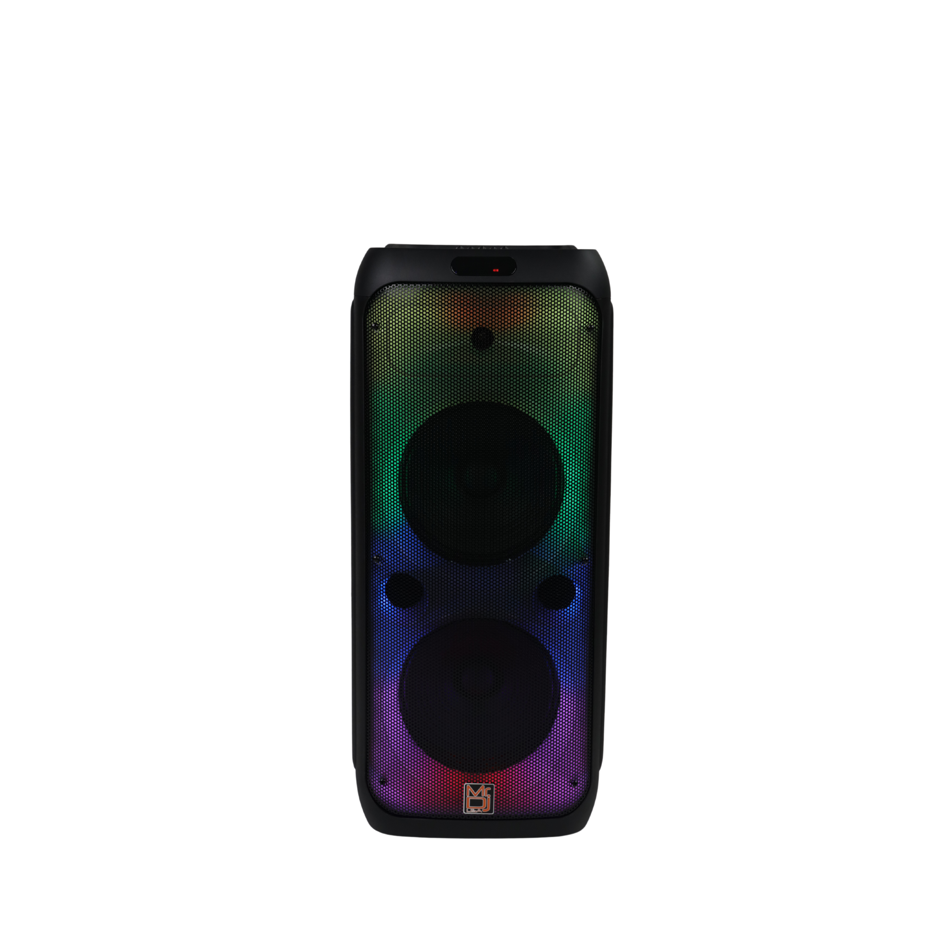 MR DJ FLAME4200 10" X 2 Rechargeable Portable Bluetooth Karaoke Speaker with Party Flame Lights Microphone TWS USB FM Radio