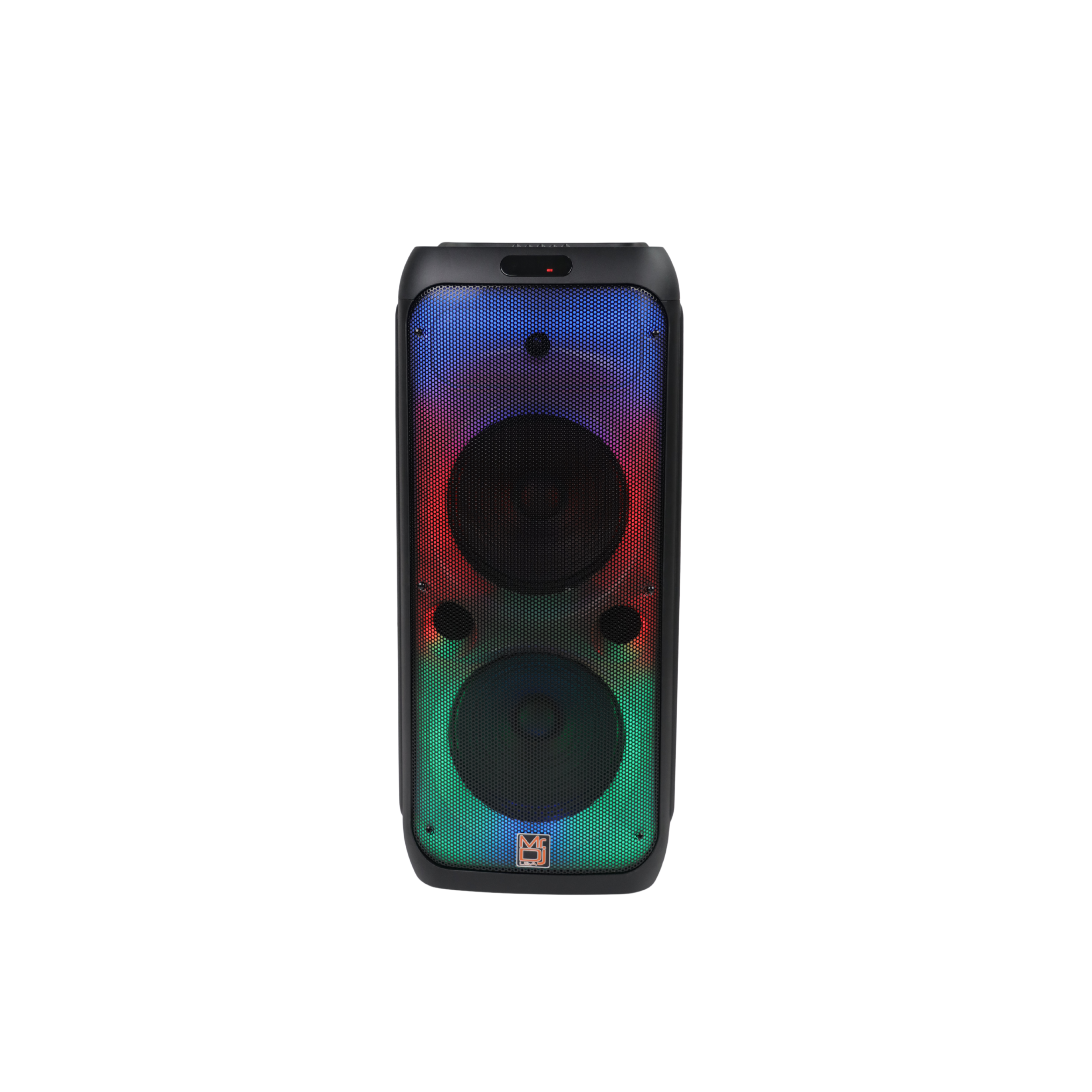 MR DJ FLAME4200 10" X 2 Rechargeable Portable Bluetooth Karaoke Speaker with Party Flame Lights Microphone TWS USB FM Radio