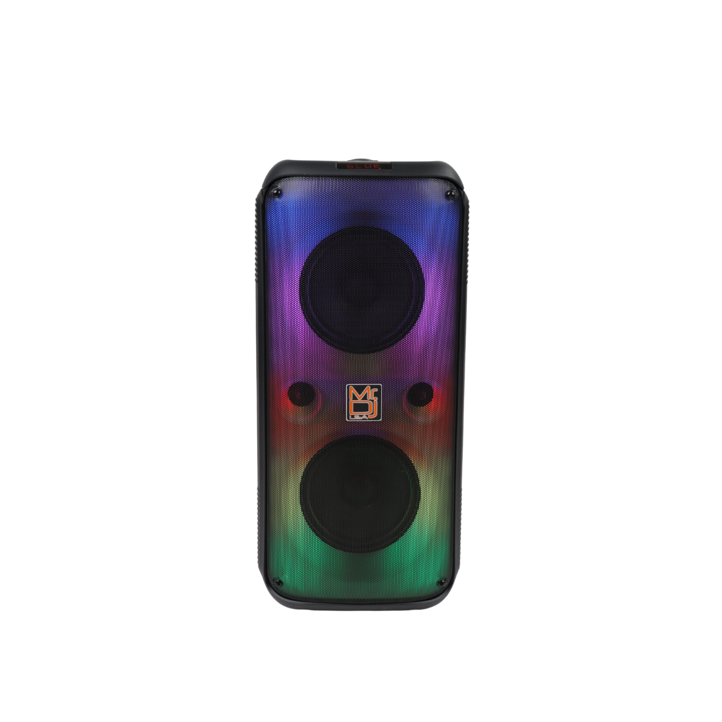 MR DJ FLAME2200 6.5" X 2 Rechargeable Portable Bluetooth Karaoke Speaker with Party Flame Lights Microphone TWS USB FM Radio