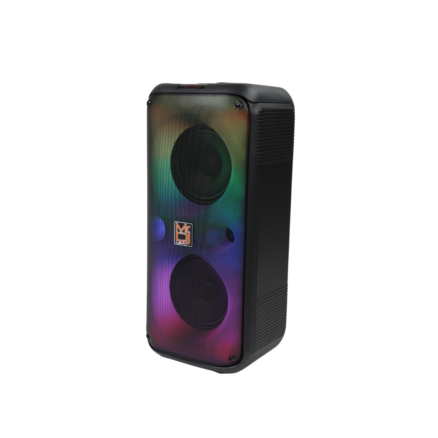 MR DJ FLAME2200 6.5" X 2 Rechargeable Portable Bluetooth Karaoke Speaker with Party Flame Lights Microphone TWS USB FM Radio