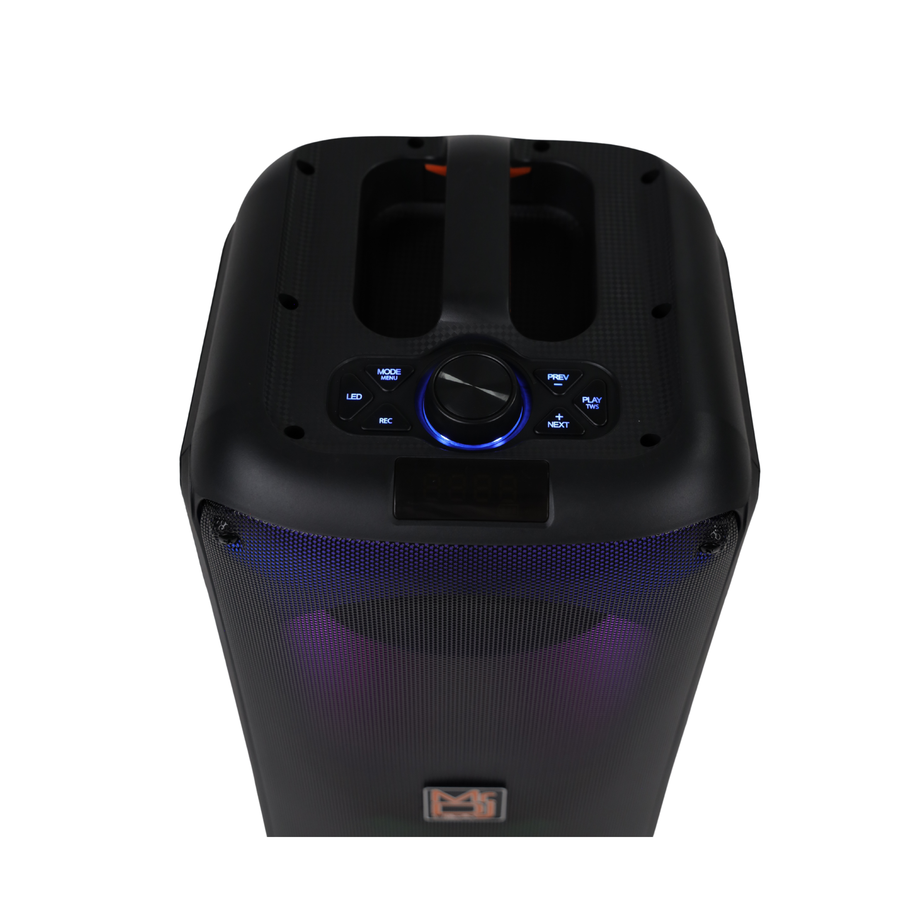 MR DJ FLAME2200 6.5" X 2 Rechargeable Portable Bluetooth Karaoke Speaker with Party Flame Lights Microphone TWS USB FM Radio