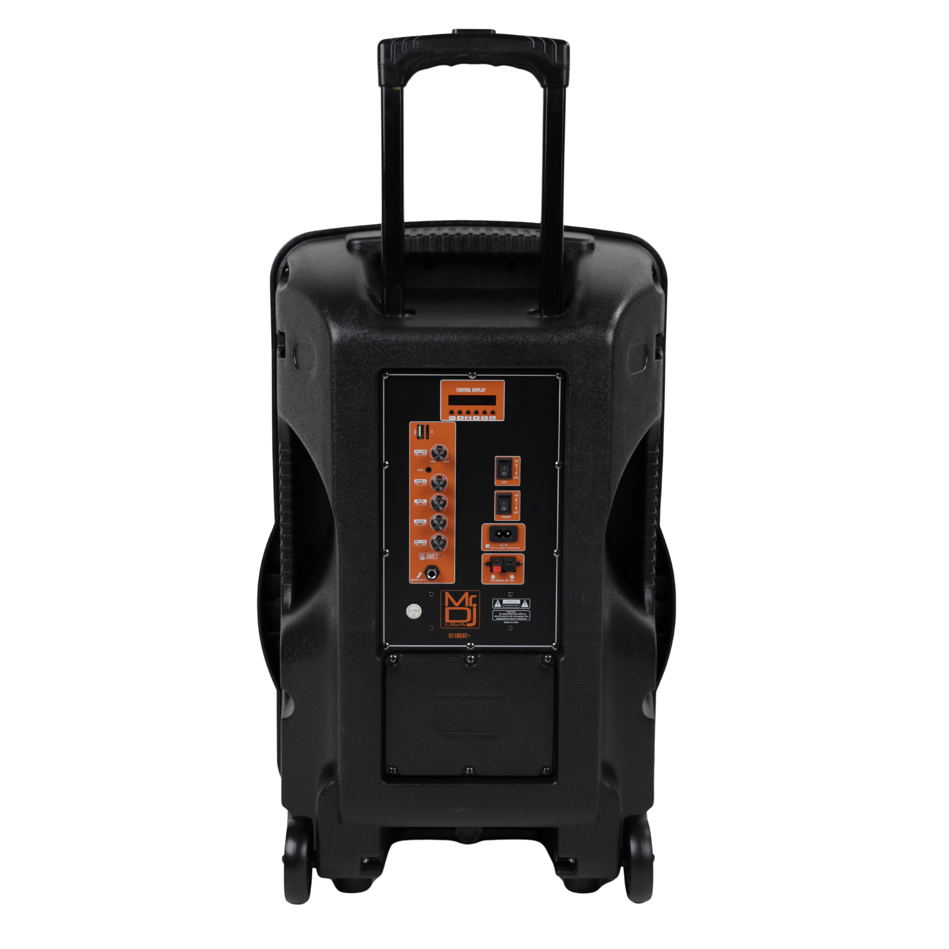 MR DJ DJ18BAT+ 18" Portable Trolley PA DJ Active Powered Bluetooth TWS Speaker 5000 Watts LCD/MP3/USB/micro SD