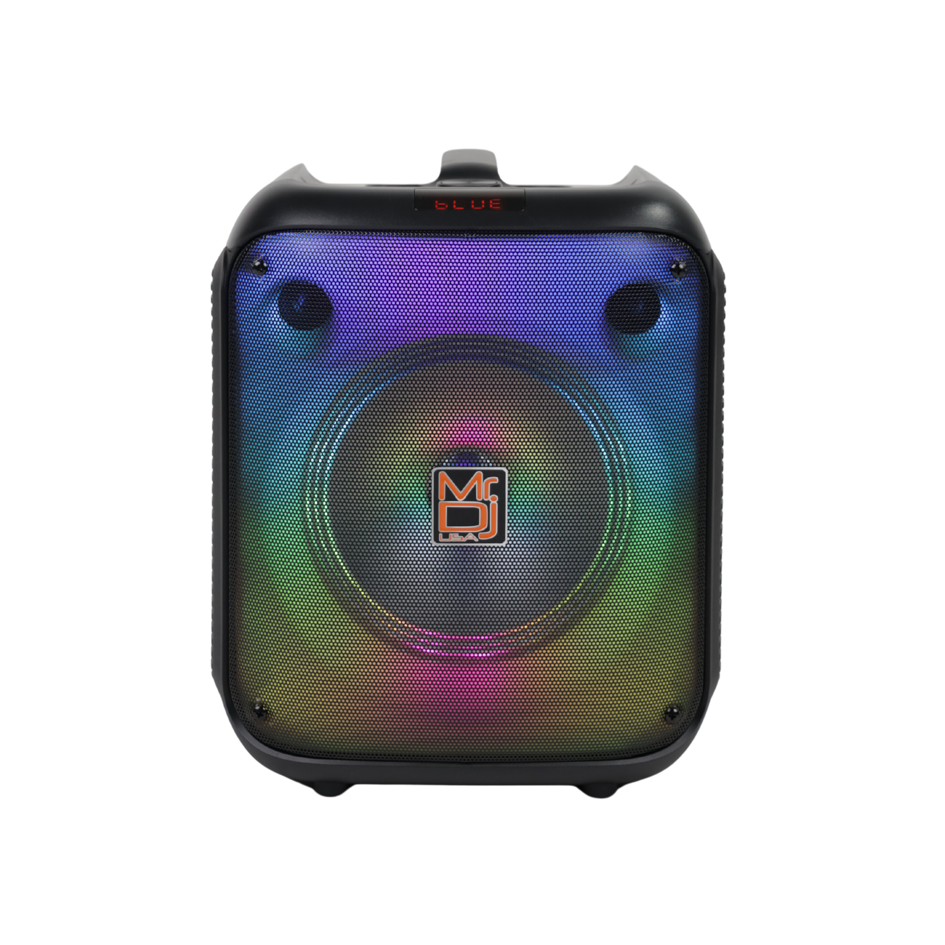 MR DJ CUBE8 8" Rechargeable Portable Bluetooth Karaoke Speaker with Party Flame Lights Microphone TWS USB FM Radio
