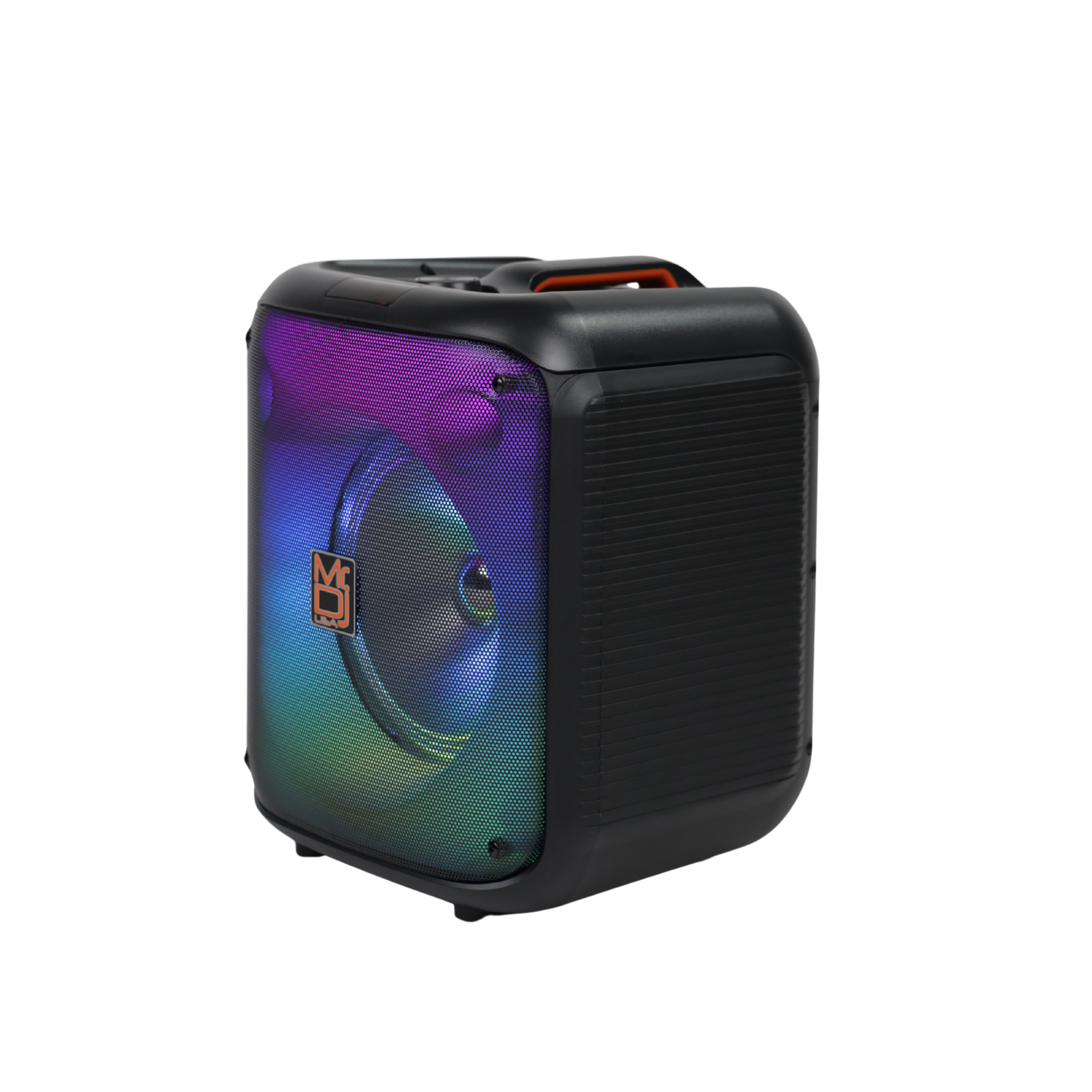 MR DJ CUBE8 8" Rechargeable Portable Bluetooth Karaoke Speaker with Party Flame Lights Microphone TWS USB FM Radio