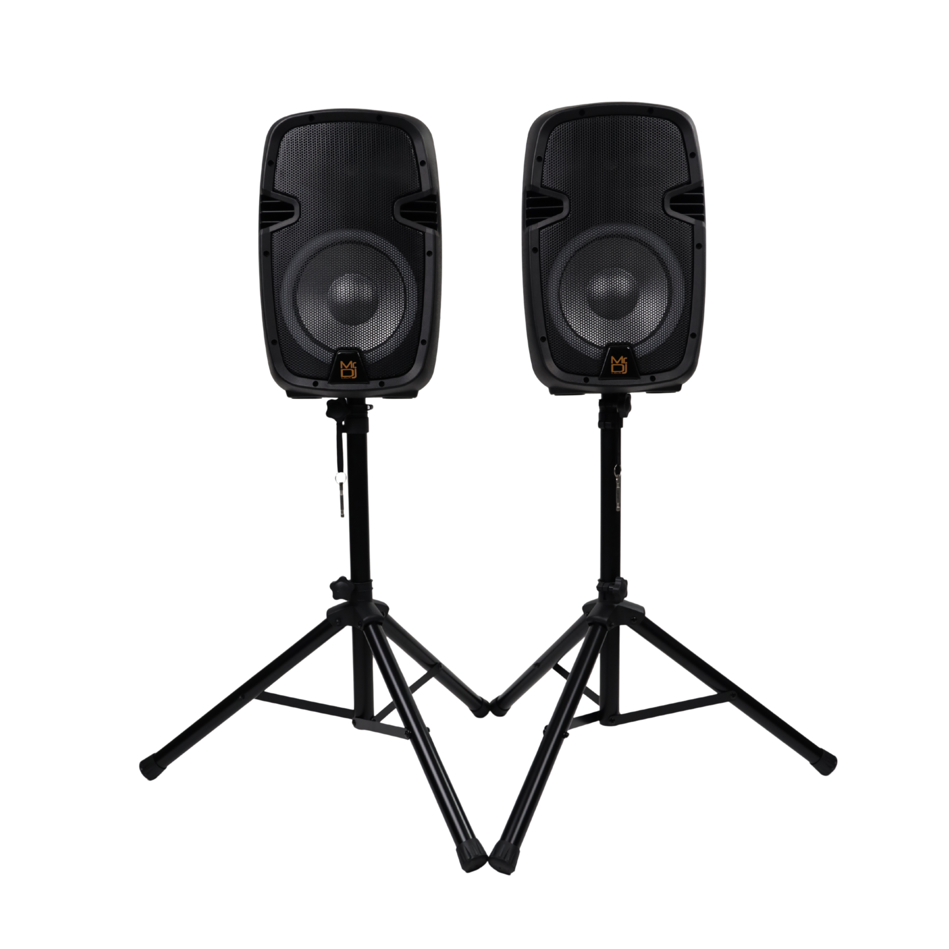 MR DJ PBX210COMBO+ Portable all in One Personal PRO PA/DJ KTV System 2X 3000W 10 Inch Active Speaker Detachable Mixer & Stands
