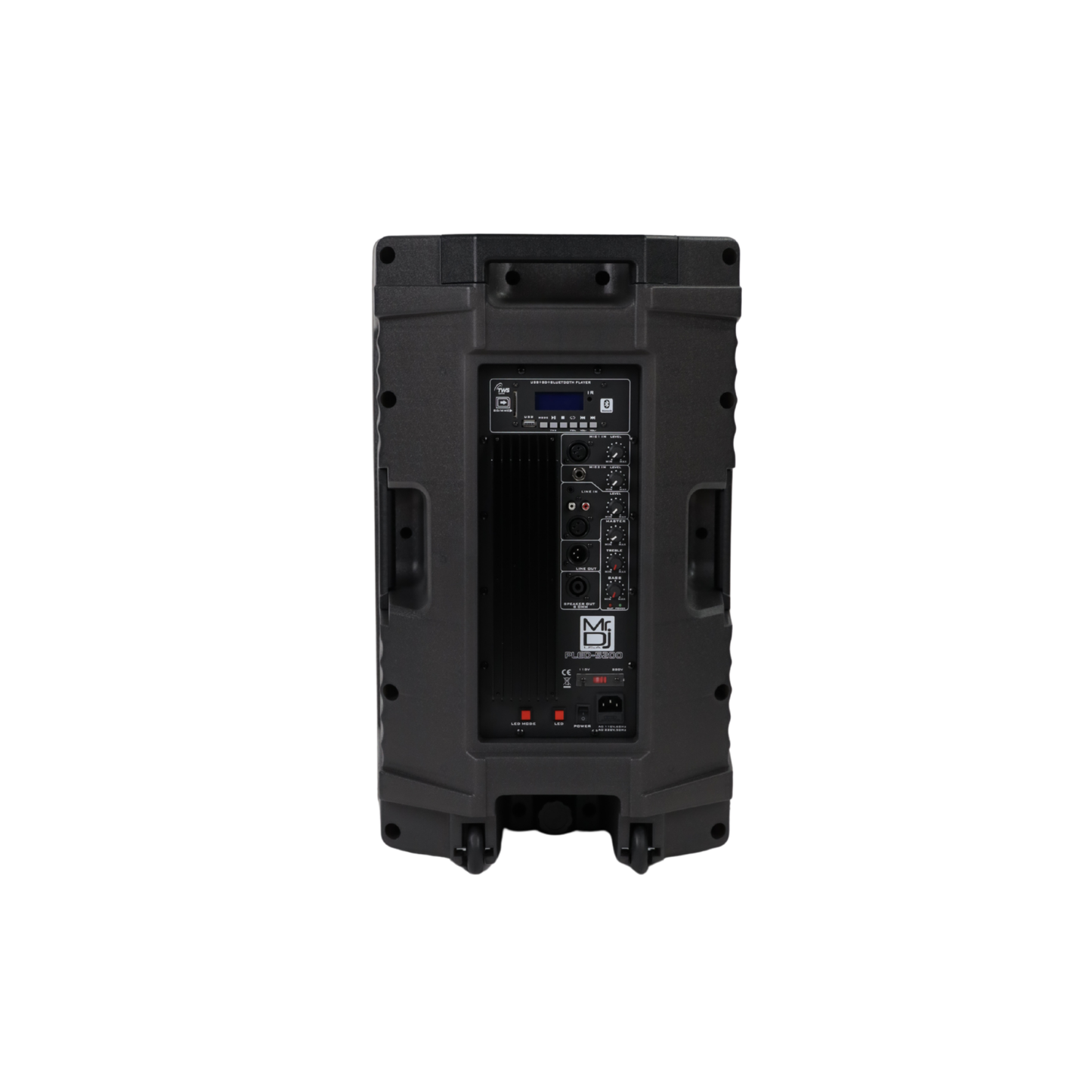 MR DJ PLED5200 PRO PA DJ Active Bluetooth/MP3/FM Radio 15 Inch Portable Speaker