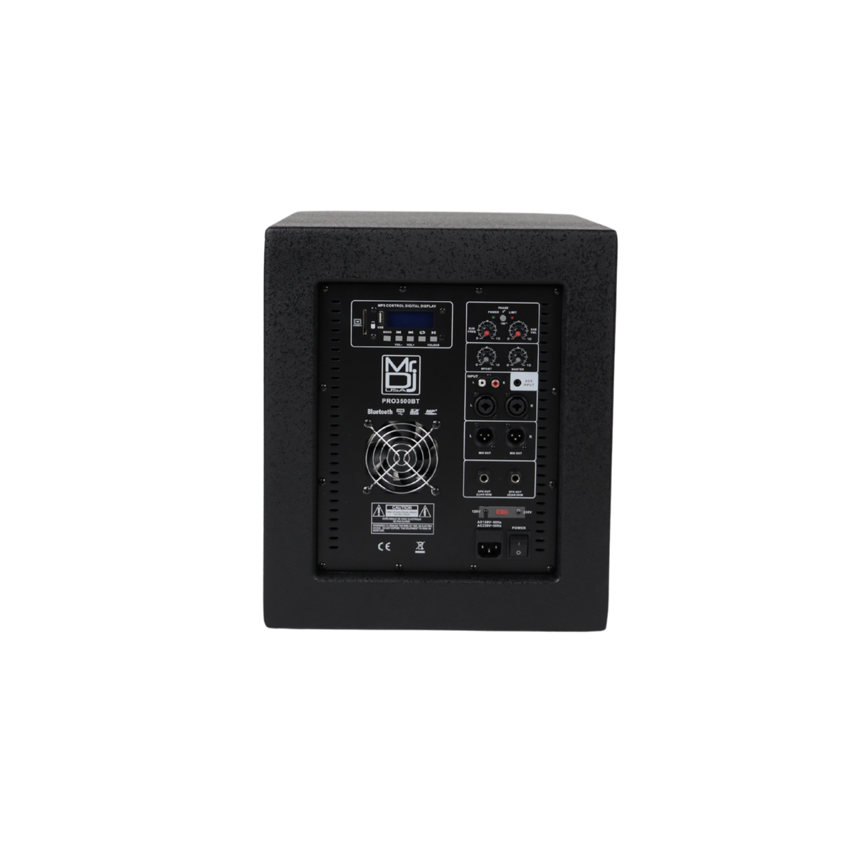 MR DJ PRO3500BT 12" 3500W Pro PA DJ Active Subwoofer Bluetooth USB with 2 Speaker Output