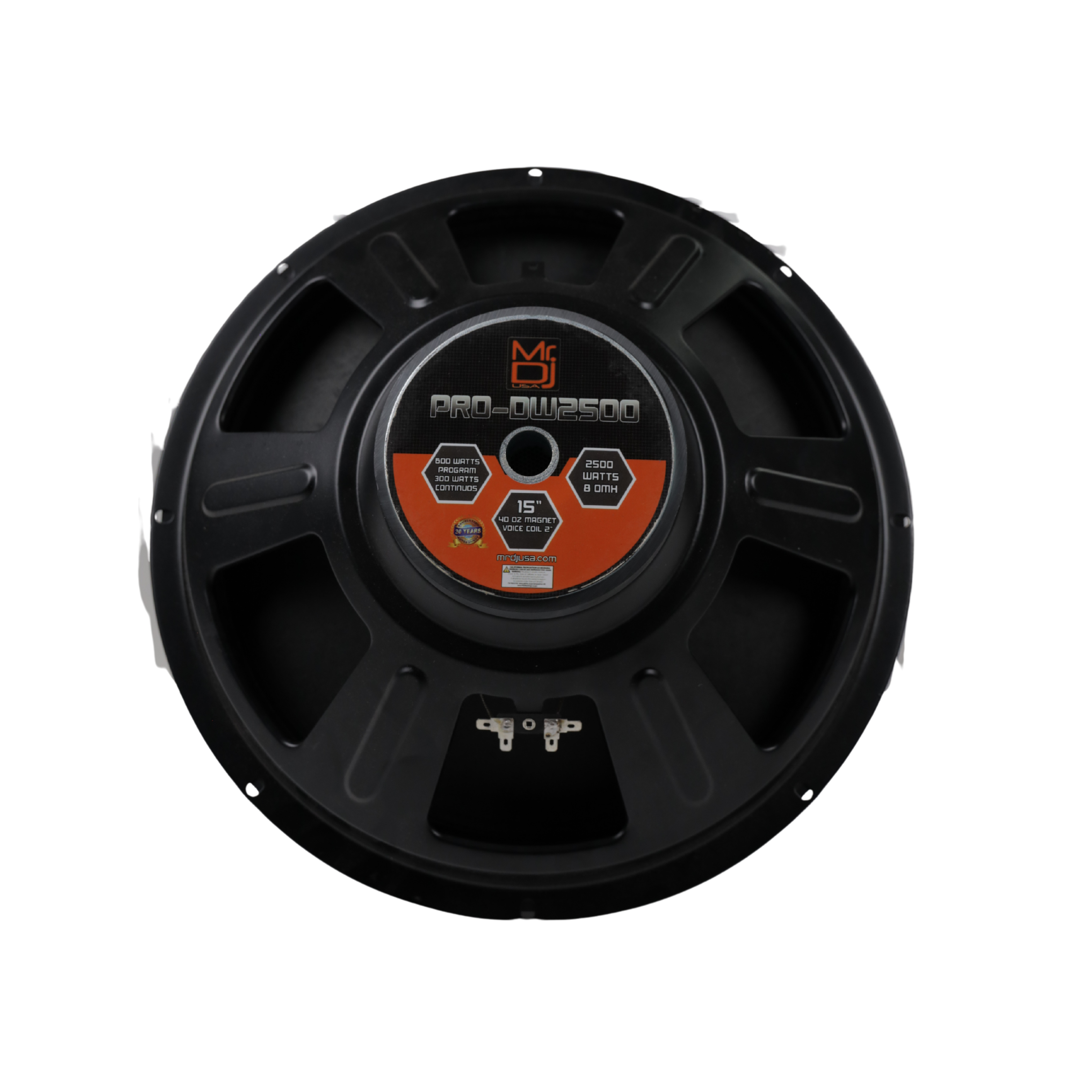 MR DJ PRODW2500 15" 2500W 40 Oz. 8-Ohms Universal PRO PA/DJ Raw Woofer Subwoofer