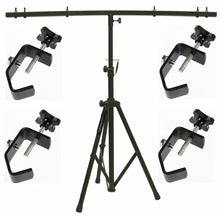 Load image into Gallery viewer, MR DJ LS250 DJ Pro Audio Lighting Fixture Tripod Stand with T-Bar Light Truss + 4 C Clamps