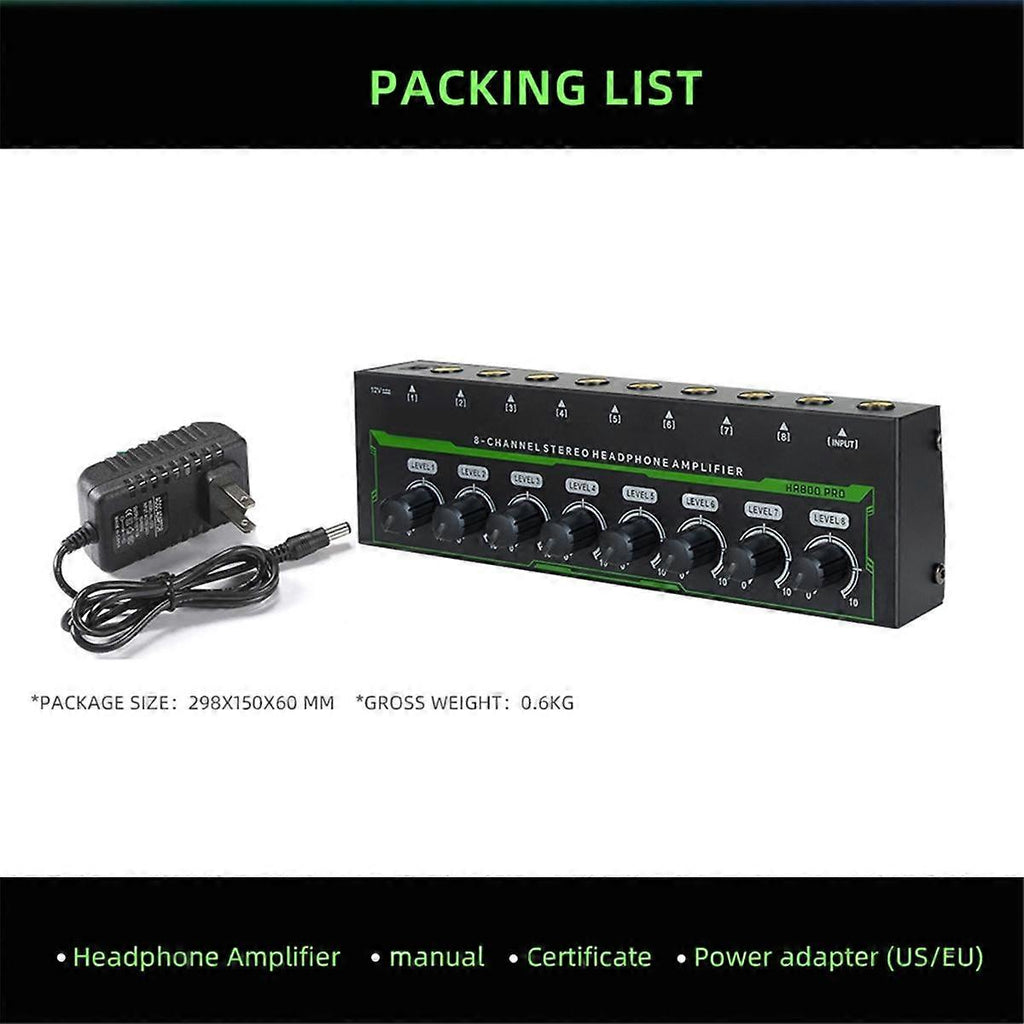 MR DJ Microamp HA800PRO Ultra-compact 8-channel stereo headphone amplifier