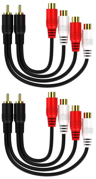 20 Absolute 2F1M RCA Interconnect Cable Wire Marine Car Amplifier Stereo Home Audio