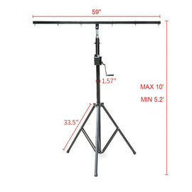 MR DJ ST200 Pro Crank Light Stand Pro Lighting 10 Foot & T-Bar
