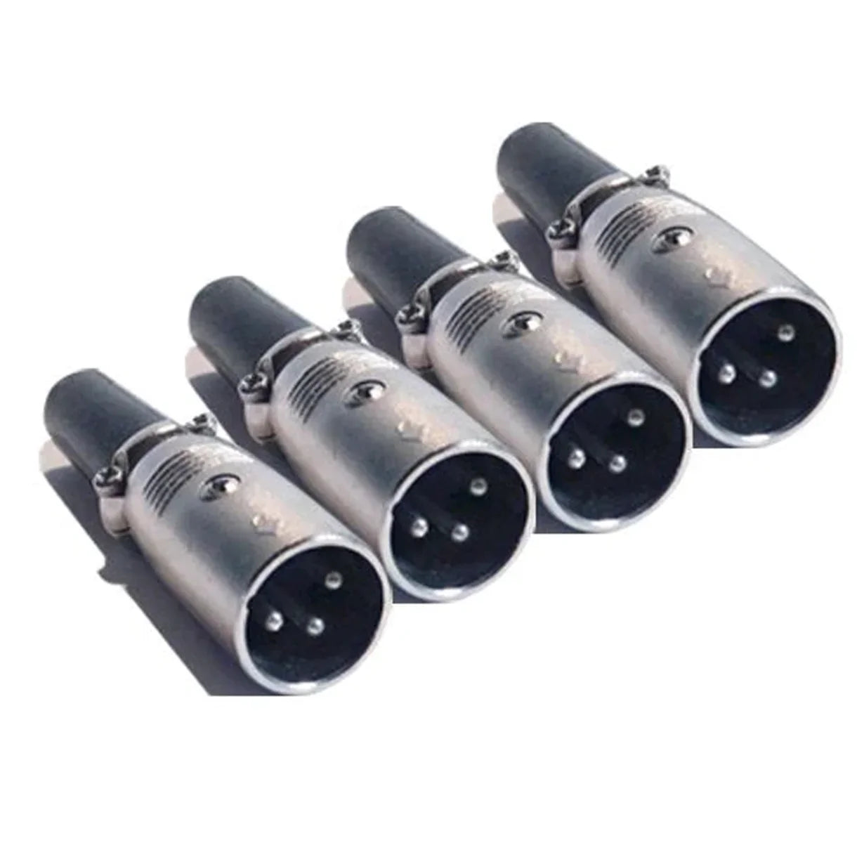 MR DJ XLRMH4 4 3-Pin XLR Male Connector Heads for Audio Microphone & DMX Cable Applications