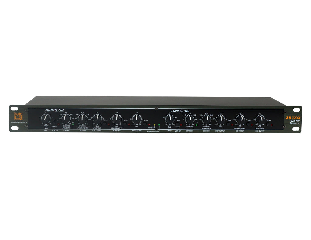 MR DJ 234XO 2/3-way Stereo, 4-way Mono Crossover