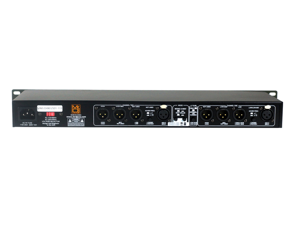 MR DJ 234XO 2/3-way Stereo, 4-way Mono Crossover