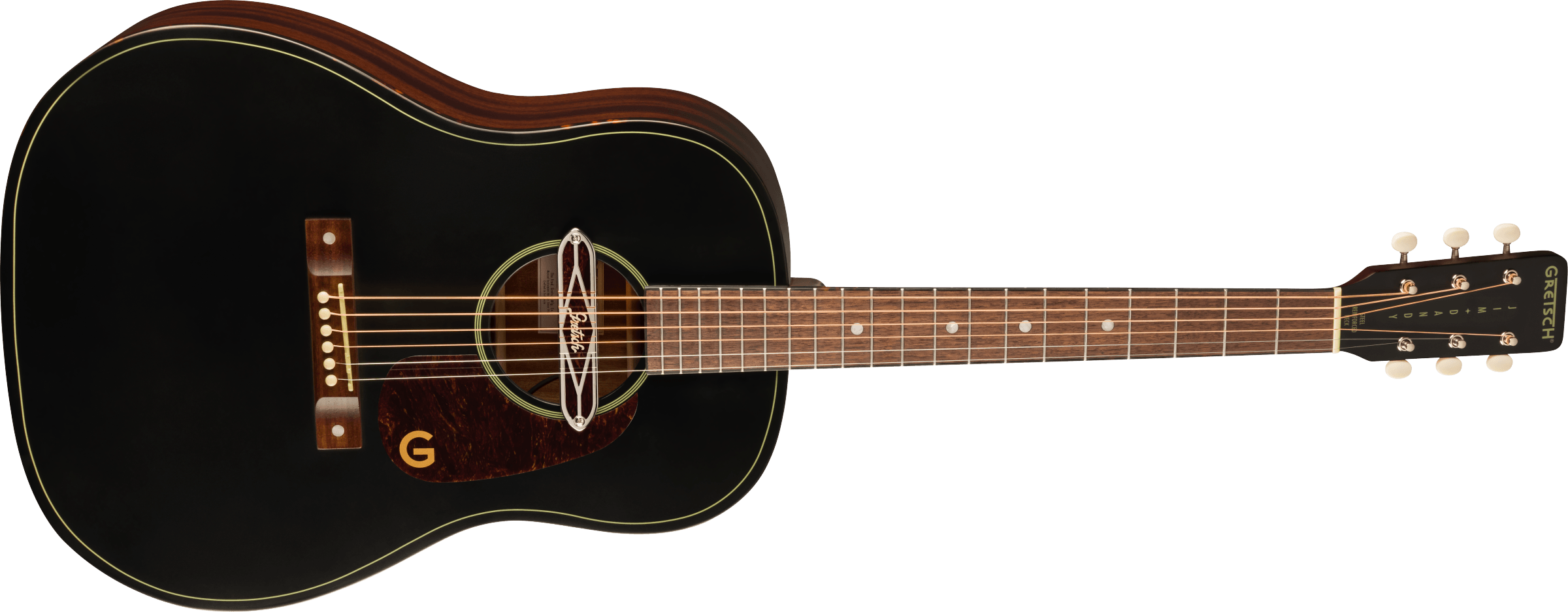 Gretsch Deltoluxe Dreadnought, Walnut Fingerboard, Tortoiseshell Pickguard, Black Top
