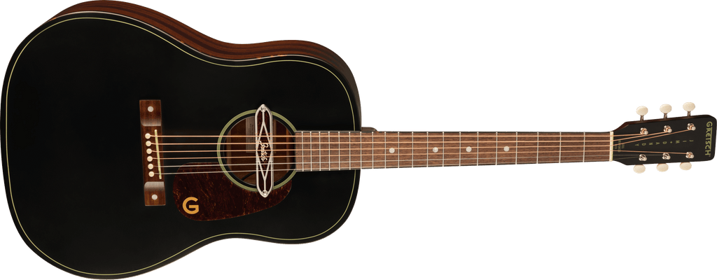 Gretsch Deltoluxe Dreadnought, Walnut Fingerboard, Tortoiseshell Pickguard, Black Top